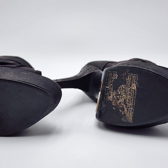 Vintage Bootie Peep-Toe, Black Rhinestone by Atmosphere, Rare, SZ US8/UK6/EU39 - Picture 7 of 17